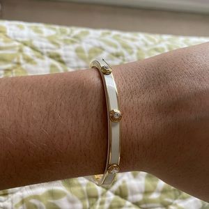 Henri Bendel White & Gold Bangel Bracelet